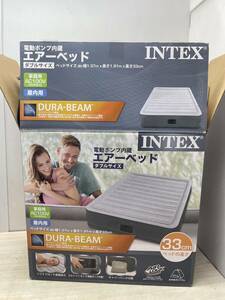 送料無料S84867 INTEX エアーベッド ダブルサイズ 屋内用 電動ポンプ内蔵 良品