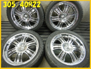 J5T3773■305/40R22 ZEON XST COOPER メッキアルミ 9.5J 5H +52 PCD130■条件付 送料無料■22インチ