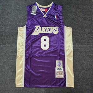 新品　バスケユニフォーム　NBA　ロサンゼルス・レイカーズ　LA　コービー選手　1996−2016　刺繍　サイズL　Manba Forever　刺繍　L