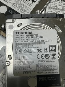 即決送料無料 東芝 ハードディスク 500GB 2.5インチ 7mm厚 SATA MQ01ACF050 15枚セット