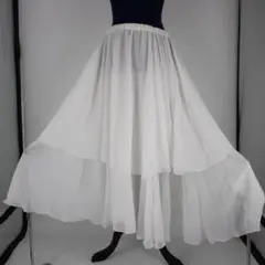 【ベリーダンス用衣装 美品】MOONDANCE ホワイト 2段 ジプシースカート