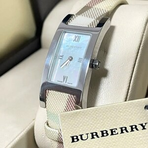 稼動品　Burberry バーバリー　シェル文字盤　レクタンギュラー　腕時計