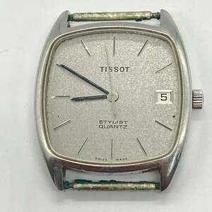 1円〜 4☆ TISSOT 腕時計 ティソ STYLISH QUARTZ スタイリッシュクオーツ クォーツ腕時計 動作未確認 デイト スクエア スイス製 シルバー系