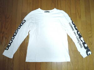 CDG ロンTシャツ M 白 袖ロゴ LOGO カットソー シーディージー COMME des GARCONS コムデギャルソン /