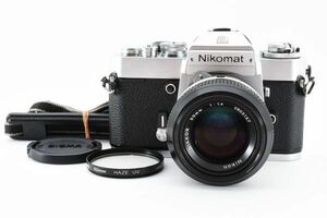 通電OK,動作確認済 Nikomat EL Silver + Nikon Nikkor 50mm F1.4 MF Standard Lens MF一眼レフ フィルムカメラ / ニコン ニコマート #0801