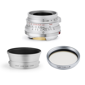 LIGHT LENS LAB M 35mm f/2 シルバー セット (フード、UVフィルター付属) ライカMマウント