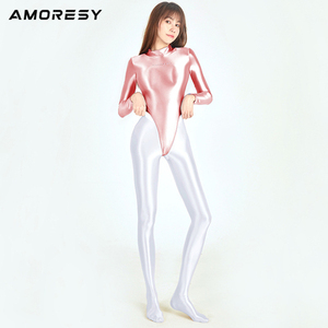 ・送料390円 AMORESY Clotho ロングアーム レオタード コスプレ レースクイーン競泳水着 競技ダンス新体操仮装 010(PINK)ＸＸＸＬ