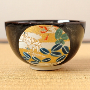 楠部彌弌 希少作品 色絵萩丸文 茶碗 （ 文化勲章 受章者 楠部弥弌 楠部彌一 楠部弥一 ） 