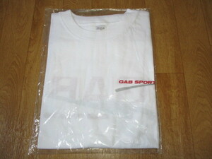 GAB モータースポーツ・レーシング・ビンテージ　デカロゴ　Tシャツ　白　サイズL　未使用　デッドストック　ショック・スーパーGT・ニスモ