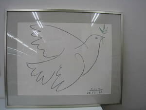 ◆Pablo Picasso◆ パブロ・ピカソ 青い鳩 リトグラフ 大判 平和 反戦