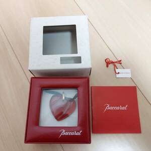 Baccarat バカラ クリスタルガラス ハート ネックレス ペンダント アクセサリー レディース レッド系 中古◆21167