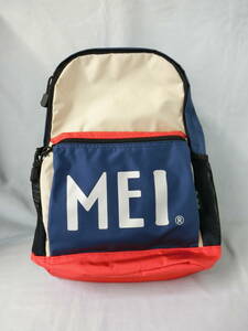 【美品】MEI　Kids Foret　コラボ　子ども用デイバッグ　リュック　バックパック　ネイビー　紺　リフレクター　レインカバー付き