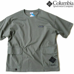 コロンビア/Columbia オーバーサイズサイドポケットＴシャツ　(フォレストキャンプライフ)　PM0979 316/オリーブ系 XLサイズ