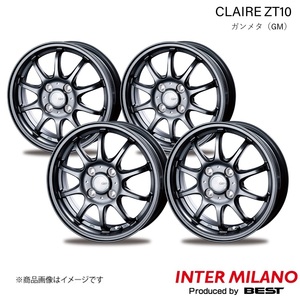 INTER MILANO/インターミラノ CLAIRE ZT10 フィット GR/GS系 ホイール 4本【15×5.5J 4-100 INSET50 ガンメタ】