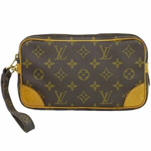 本物 ルイヴィトン LOUIS VUITTON LV マルリードラゴンヌ PM モノグラム クラッチバッグ セカンドバッグ ブラウン M51827