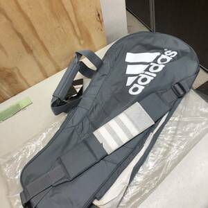 20 adidas E6134 灰 ラケットバッグ ロゴに劣化有 中古 未使用 長期保管品 テニス tennis bag ラケット