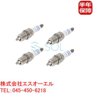 送料185円 BMW E90 E91 E92 E84 X1 ダブルプラチナ スパークプラグ 4本セット(1台分) BOSCH 318i 320i 18i 12122158252 FR7KPP332