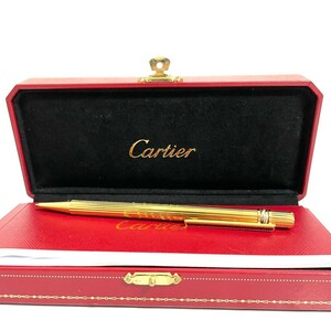 １円スタート Cartier カルティエ ボールペン ツイスト式 トリニティ ゴールド 筆記用具