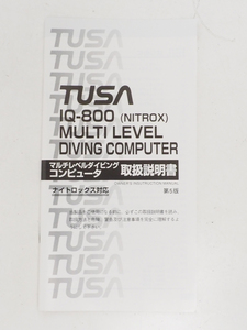 USED TUSA IQ-800 ダイビングコンピュータ用取扱説明書 ランクAA [RY33338]