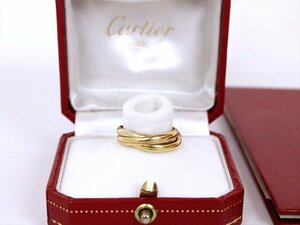 美品☆Cartier【カルティエ】750 k18 トリニティリング☆52サイズ☆約12号☆指輪☆ゴールド☆ロゴ☆5.1ｇ☆箱付☆保証書☆