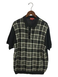 Supreme◆Plaid Knit Polo/ポロシャツ/XL/コットン/BLK/チェック