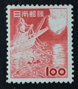 ☆コレクターの出品 第２次動植物国宝切手『鵜飼』１００円 ＮＨ美品 F-82