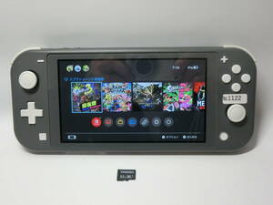 【№1122-ｇ6005】中古：Nintendo グレー Lite Switch ニンテンドースイッチライト　本体　32GBメモリーカード付　作動品　現状渡す