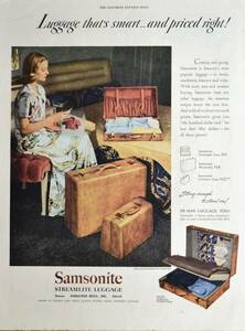 稀少！1946年サムソナイト広告/Samsonite Luggage/旅行鞄/トランク/スーツケース/18