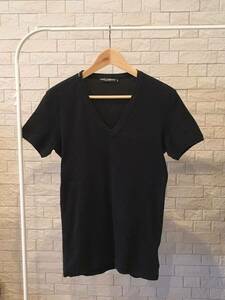 DOLCE&GABBANA 半袖 Tシャツ 44サイズ ブラック MADE IN ITALY Vネック 無地 ドルチェアンドガッバーナ イタリア製