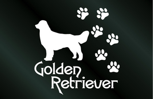 肉球いっぱい 犬のステッカー ゴールデンレトリーバー (Lサイズ) DOG 犬 シール ゴールデンレトリバー