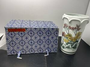 ★景徳鎮★中国 花瓶 陶器 花器 花入 ビンテージ アンティーク【中古/現状品】