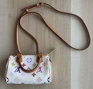 LOUISVUITTON ★ルイヴィトン★マルチカラーミニスピーディー★廃番品★M92645★別売りヌメ革ストラップ付★3回使用★オーストラリア購入品