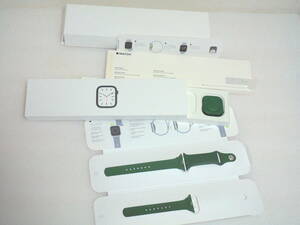 送料無料 apple watch 7元箱とスポーツバンド(グリーン)45mm