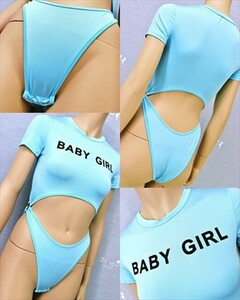 PY3-380◇//新品同様♪BABY GIRL♪ヘソ出しDesignがCute♪超ハイレグ*クロッチ開閉♪スイムウエア※一番安価な送料はゆうパケットなら210円