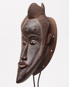 アフリカ　コートジボワール　グロ族　マスク　仮面　No.366　木彫り　アフリカンアート　彫刻
