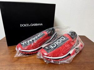 未使用 付属品完備 ランウェイ登場モデル DOLCE&GABBANA ロゴ ソレント ストレッチ スニーカー レッド サイズ43 (サイズ42〜44の方着用可)