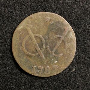 KM#131/オランダ領東インド VOC DUIT銅貨（1787）レアな西フリースラント・ミント！[E1143] コイン,蘭印,インドネシア