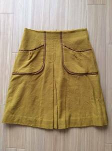 aquagirlアクアガール CROLLA スカート 34 XS 黄色 マスタードイエロー　日本製
