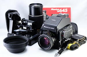 【C05E】【売り切り】MAMIYA マミヤ M645 + MAMIYA-SEKOR C 80mm F2.8 / 210mm F4 他付属品多数 中判 フィルムカメラ 