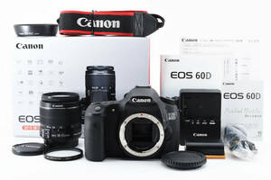 キヤノン Canon EOS 60D 18MP EF-S 18-55mm F/3.5-5.6 IS II レンズキット【64GBカード, ストラップ, 元箱付き】#479