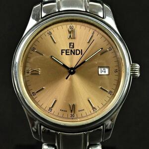 FENDI フェンディ 腕時計 クォーツ メンズ 210G シルバー ベージュ