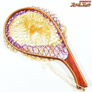 ★☆【ハンドメイド】 渓流用カーブランディングネット タモ網 全長42cm 内径19cm x 29.8cm 自重107.6g マス K_100★☆e04351