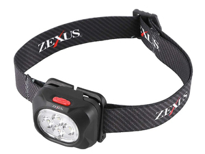 冨士灯器 ZEXUS LED LIGHT ZX-199 高輝度 ネックライト ヘッドランプ 防滴 防水 IPX4 可動式 ヘッド 乾電池 電池式 単4 単四 充電池 登山