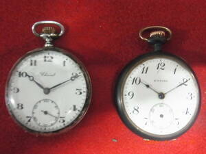 古い懐中時計２個　チェバルとエンパイア　どちらも動品　
