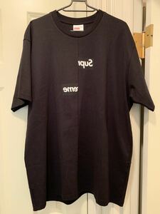 L Supreme COMME des GARCONS SHIRT Split Box Logo Tee 18FW シュプリーム コムデギャルソン ボックスロゴ Tシャツ 半袖 黒 18AW コラボ