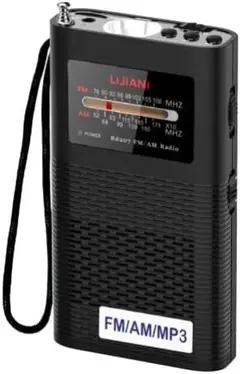 ✨美品✨小型携帯　FM/AM　バックライト付き　ラジオ　MP3 防災