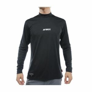 XLサイズ【新品タグ付き】アヴィレックス ゴルフ AVIREX GOLF　長袖モックネックシャツ　ブラック　メンズ　ゴルフシャツ