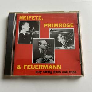 ▲ヤッシャ・ハイフェッツ HEIFETZ,PRIMROSE & FEUERMANN/play string duos and trios▲