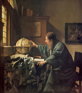 【フルサイズ版】ヨハネス・フェルメール 天文学者 1668年頃 ルーヴル美術館 壁紙ポスター 520×594mm はがせるシール式 009S2