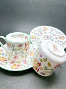 【08】訳アリ MINTON ハドンホール コーヒータイムセット （コーヒーカップ2個 /ソーサー1個/ ケーキ皿2枚） Royal Doulton